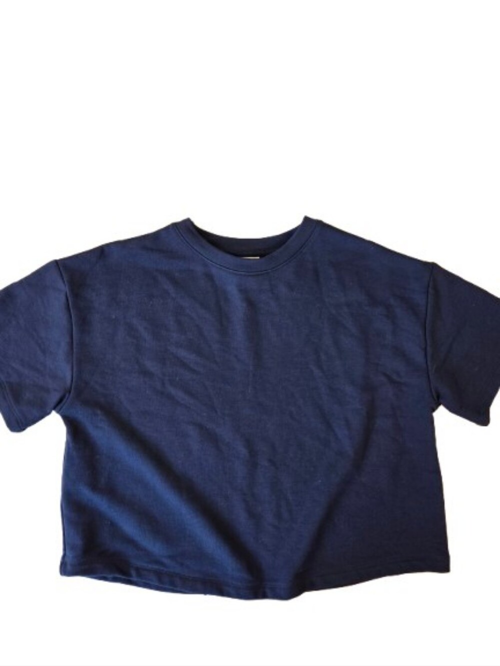 NWT a new day Navy Short Sleeve Cropped Sweatshirt Size Small